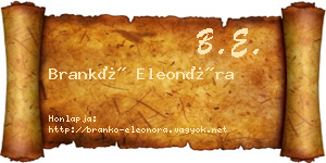Brankó Eleonóra névjegykártya